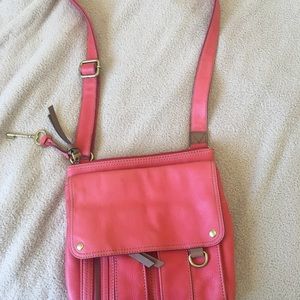 Red Fossil Leather Purse